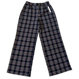 Joe B by Joe BenBasset Womens Black/Pink Plaid Wide Leg Pants Large Officesiren